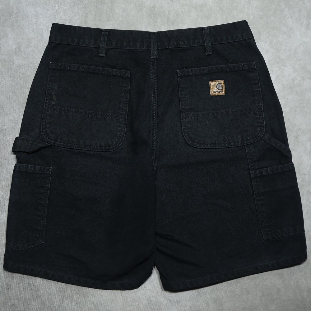 Vintage Carhartt B25 BLK Faded Black Carpenter Shorts 32.5